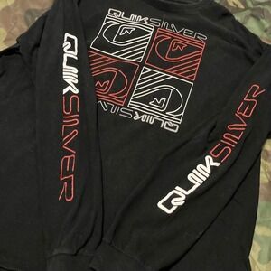 Quiksilver vtg 00s longsleeve graphic tee sleeve hit washed out size XL/22